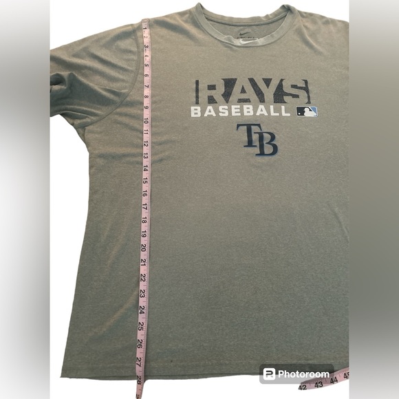 Tampa Bay Devil Rays T-Shirt Men's 2XL Gray Nike Athletic MLB Sports Dri-Fit GUC - Picture 8 of 17